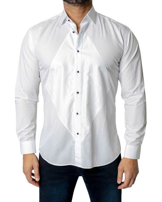 Maceoo Fibonacci Regular Fit Dot Print Cotton Button-Up Shirt