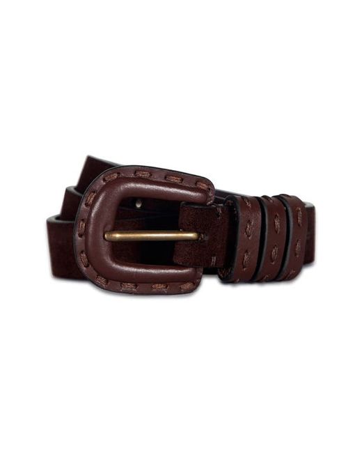 Frye Topstitched Leather Belt Small