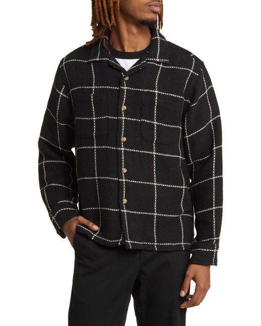 Obey Windowpane Check Cotton Button-Up Shirt Small