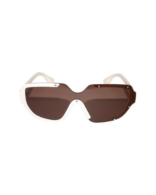 Fifth & Ninth Jolie 71mm Oversize Polarized Square Sunglasses Cream/Brown