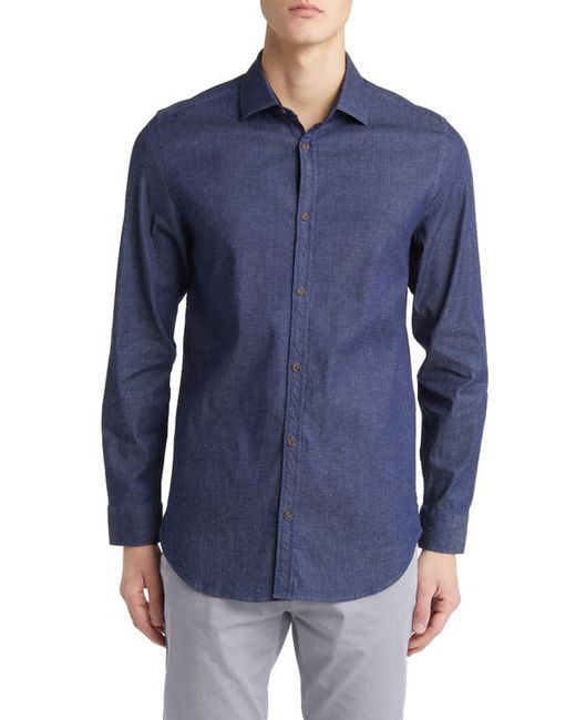 Ted Baker London Loders Slim Fit Stretch Chambray Button-Up Shirt