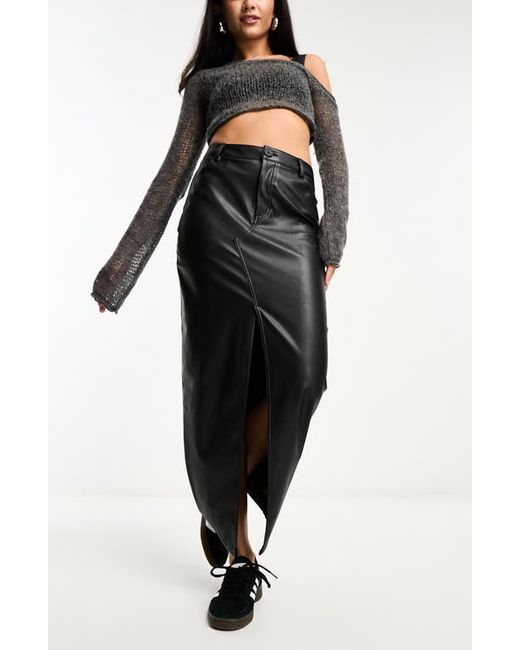 Asos Design Faux Leather Maxi Skirt