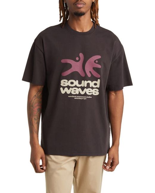 Saturdays NYC Sound Waves Cotton Graphic T-Shirt Small