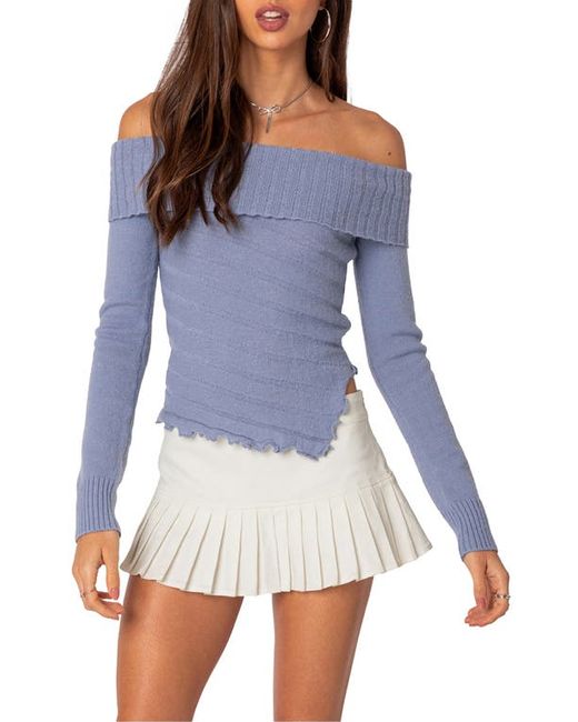 Edikted Sonya Foldover Off the Shoulder Sweater X-Small