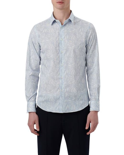 Bugatchi Julian Shaped Fit Floral Stretch Cotton Button-Up Shirt Medium
