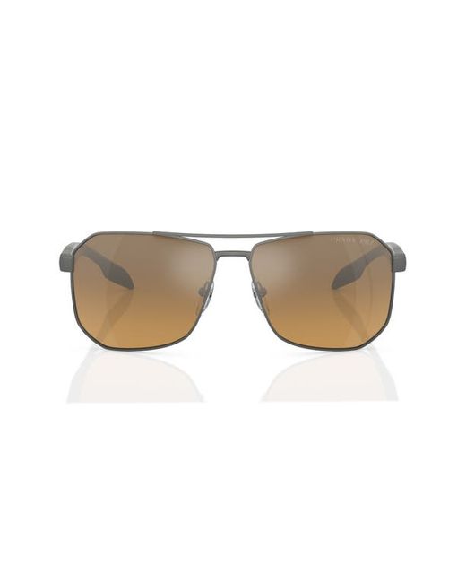Prada Sport 62mm Oversize Gradient Polarized Pillow Sunglasses