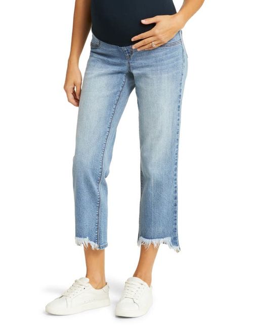 1822 Denim Over the Bump Frayed Ankle Straight Leg Maternity Jeans