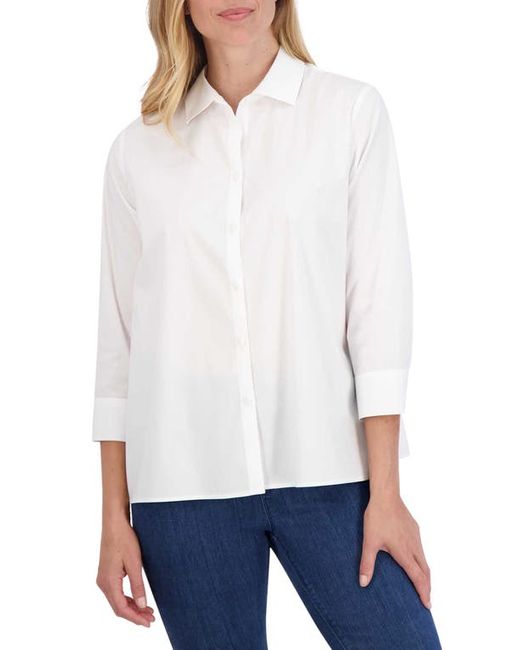 Foxcroft Sanda Cotton Blend Button-Up Shirt X-Small