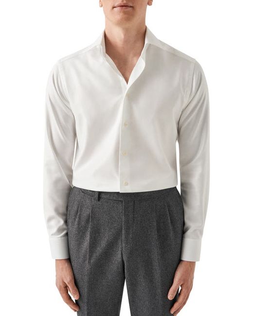 Eton Slim Fit Textured Stretch Twill Dress Shirt