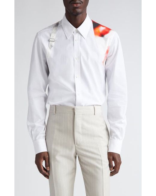 Alexander McQueen Harness Print Cotton Button-Up Shirt