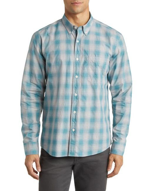 Billy Reid Tuscumbia Plaid Cotton Button-Down Shirt Grey/Smoke Small