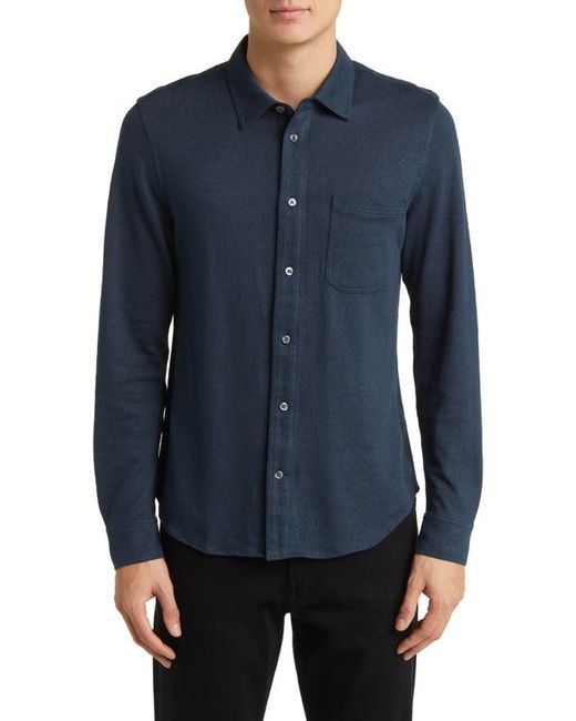 Billy Reid Hemp Cotton Knit Button-Up Shirt