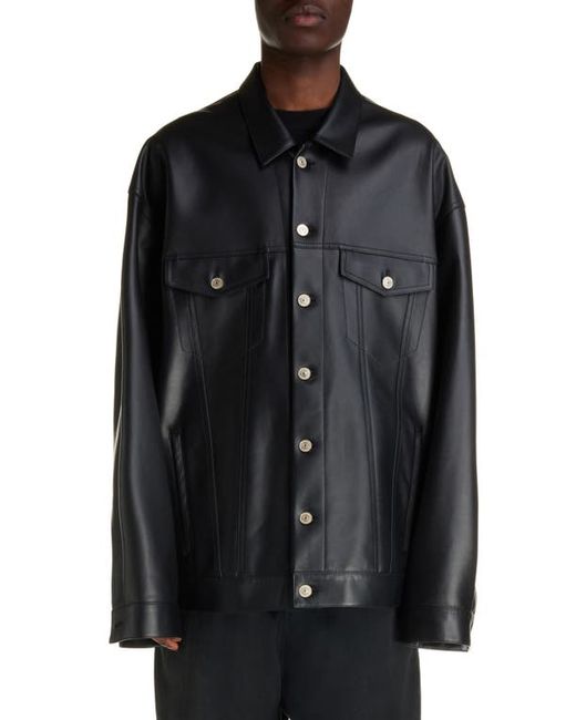 Balenciaga Oversize Leather Shirt Jacket