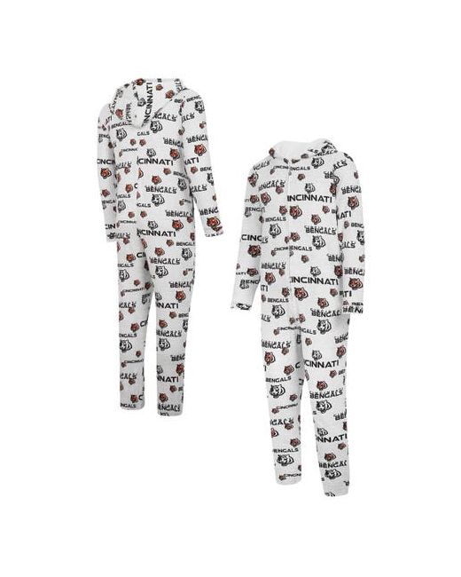 Concepts Sport Cincinnati Bengals Allover Print Docket Union Full-Zip Hooded Pajama Suit