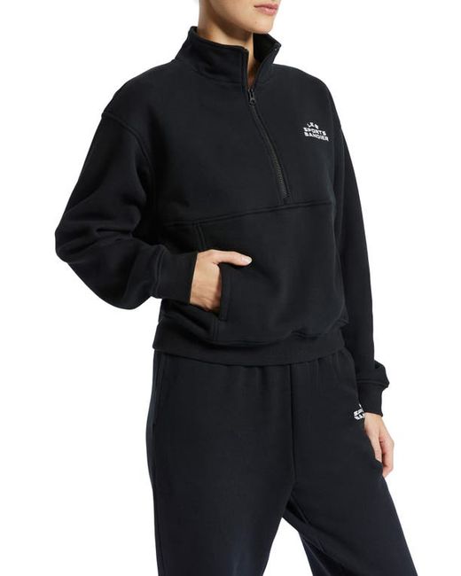 Bandier Les Sports Half Zip Pullover Sweatshirt Black