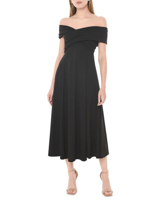 Wayf Lucy Crossover Off the Shoulder Midi Dress X-Small