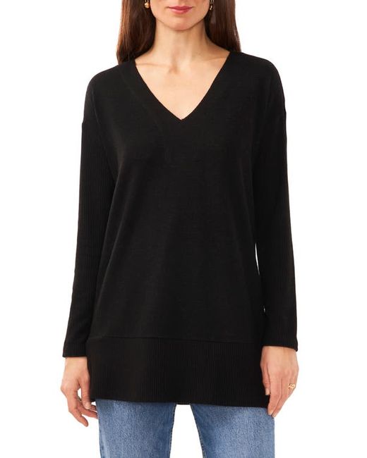 Vince Camuto Ribbed Sleeve V-Neck Top