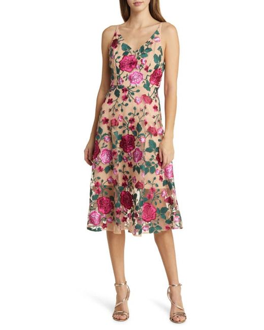 Sam Edelman Rose Embroidery Sleeveless A-Line Dress