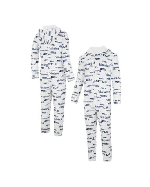 Concepts Sport Seattle Seahawks Allover Print Docket Union Full-Zip Hooded Pajama Suit