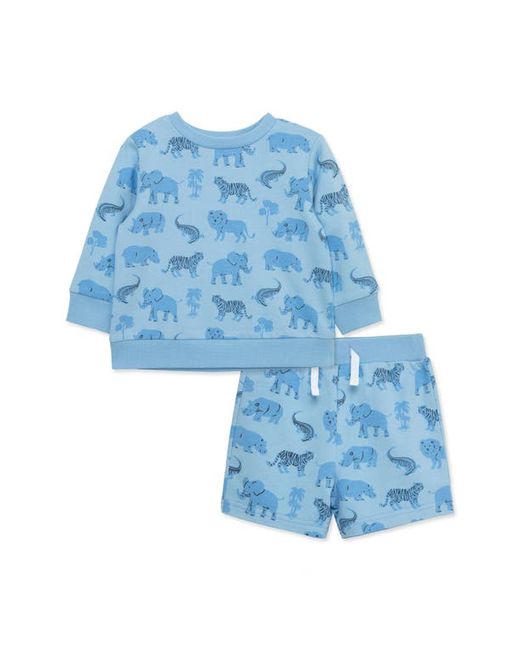Little Me Safari Print Sweatshirt Shorts Set 12M
