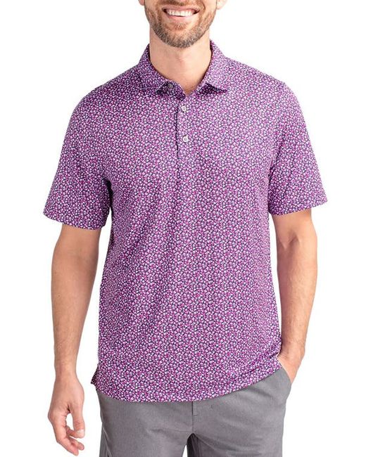 Cutter and Buck Magnolia Scatter Print Performance Polo Gelato/Navy