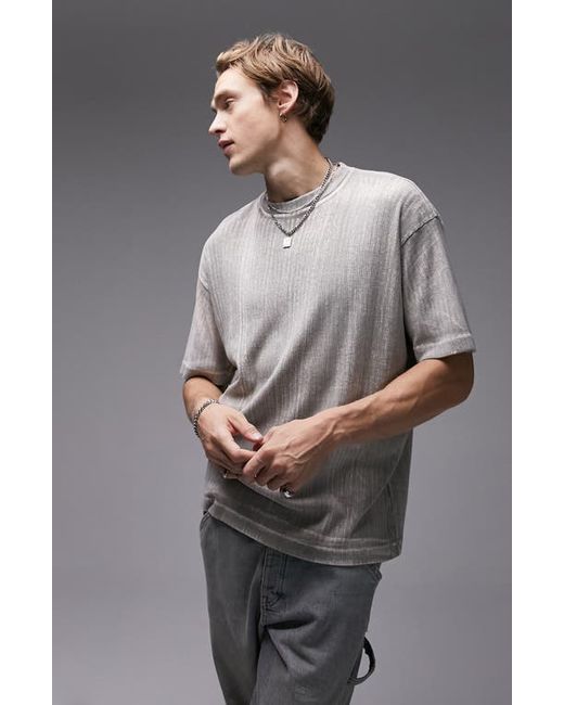 Topman Oversize Stretch Cotton Rib T-Shirt X-Small