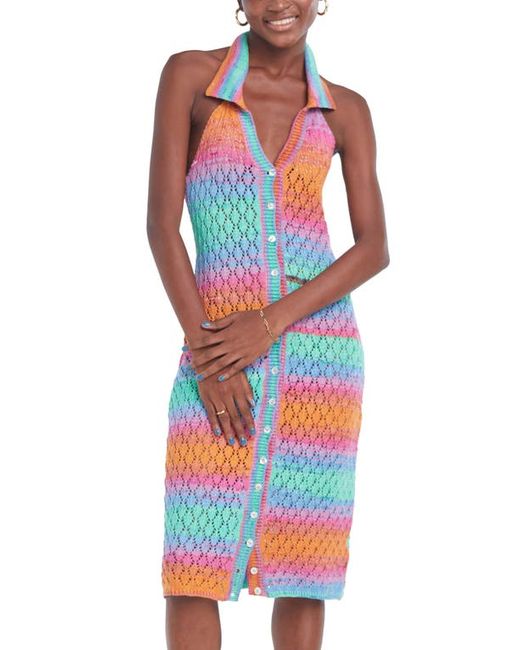 Capittana Cielo Crochet Halter Cover-Up Dress X-Small