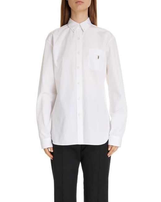 Givenchy 4G Rivet Cotton Poplin Button-Down Shirt 2 Us