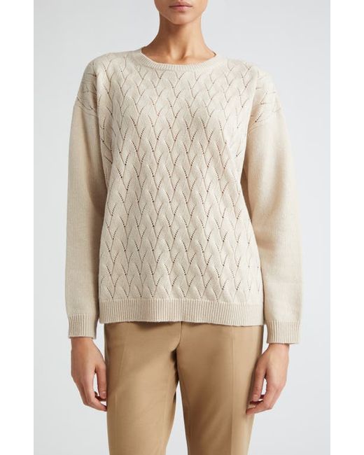 Max Mara Studio Certo Open Cable Stitch Wool Cashmere Sweater