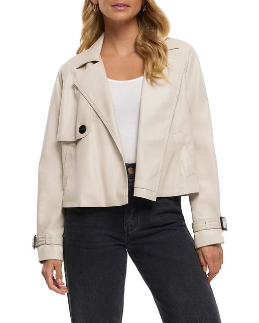 River Island Faux Leather Crop Trench Coat X-Small