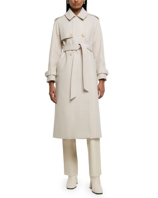 River Island Relaxed Fit Belted Longline Trench Coat