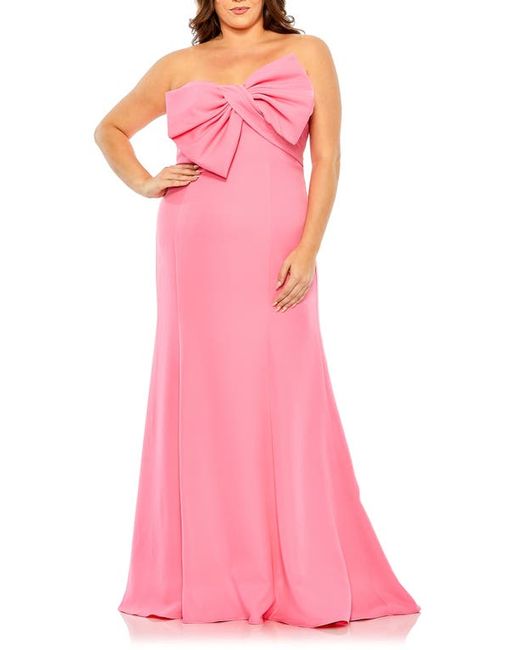 Fabulouss By Mac Duggal Bow Front Strapless Crepe Gown 14W