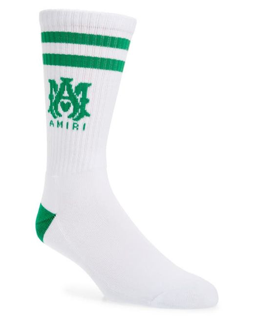 Amiri MA Stripe Crew Socks White/Fern