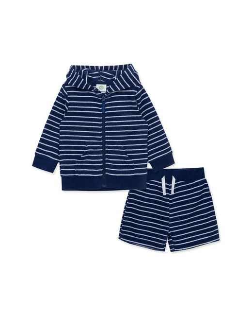 Little Me Stripe Hooded Jacket Shorts Set 6-9M