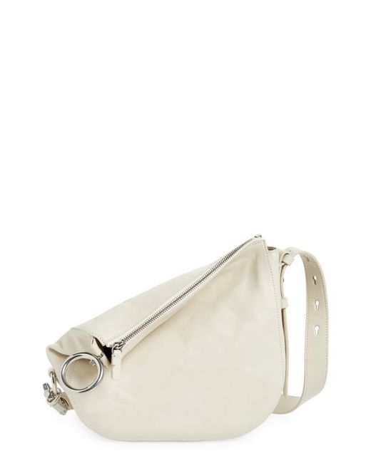 Burberry Small Knight Asymmetric Crinkle Leather Shoulder Bag