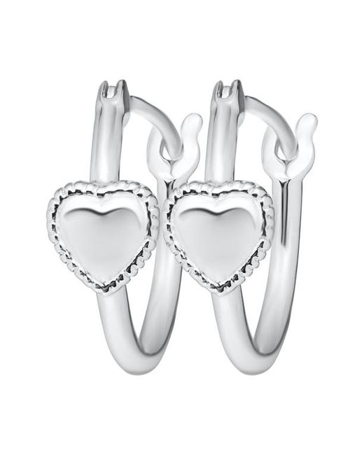 Mignonette Sterling Heart Hoop Earrings