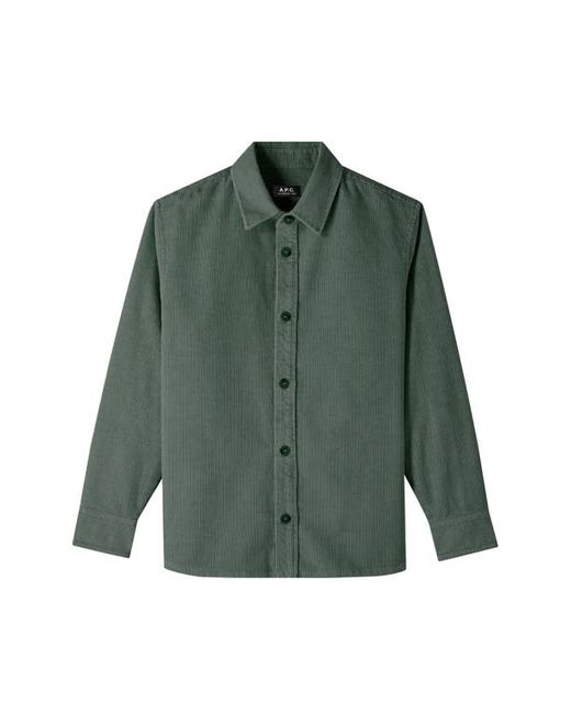 A.P.C. A. P.C. Bobby Oversize Cotton Linen Corduroy Button-Up Shirt Jacket X-Small