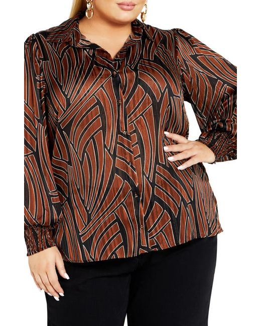 City Chic Madelyn Metallic Button-Up Shirt