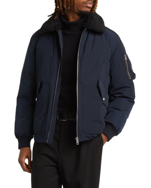 Boss Calliano Faux Shearling Collar Water Repellent Jacket