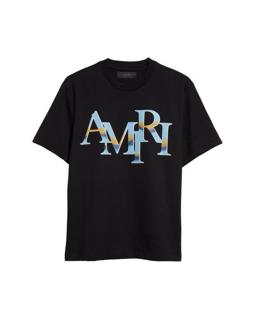 Amiri Staggered Chrome Logo Cotton Graphic T-Shirt Small
