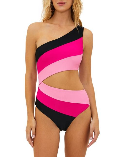 Beach Riot Joyce Stripe Cutout One-Piece Swimsuit X-Small