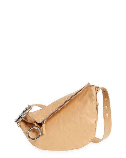 Burberry Small Knight Asymmetric Crinkle Leather Shoulder Bag