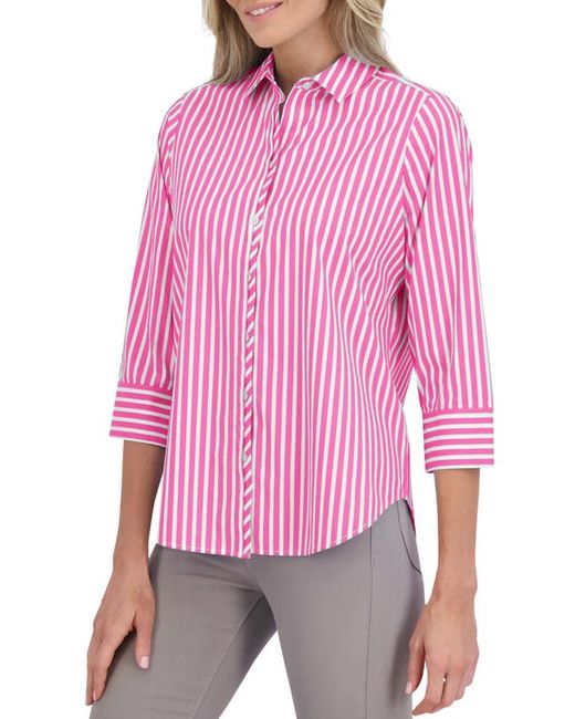 Foxcroft Charlie Stripe Button-Up Shirt