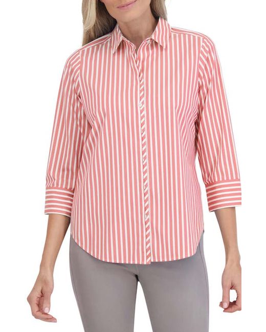 Foxcroft Charlie Stripe Button-Up Shirt