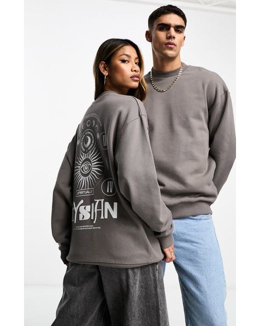 Asos Design Elysian Gender Inclusive Oversize Cotton Graphic Sweatshirt