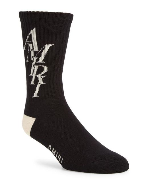 Amiri Stack Logo Cotton Blend Crew Socks