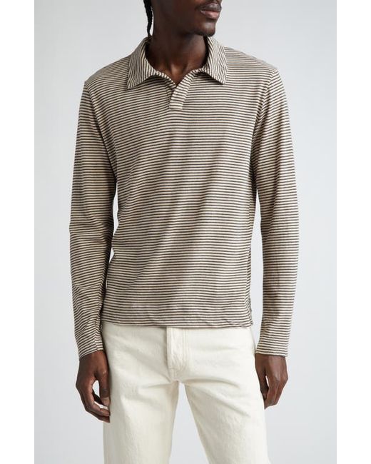 Massimo Alba Rico Stripe Cotton Jersey Polo Small