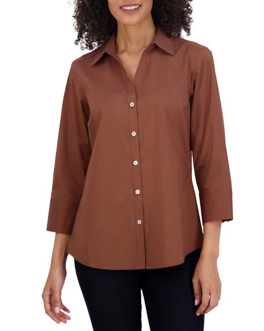 Foxcroft Mary Button-Up Blouse