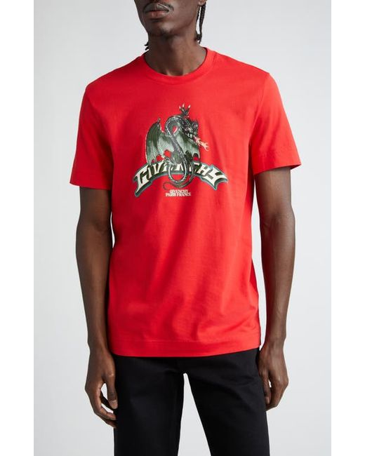 Givenchy Dragon Slim Fit Cotton Graphic T-Shirt Small