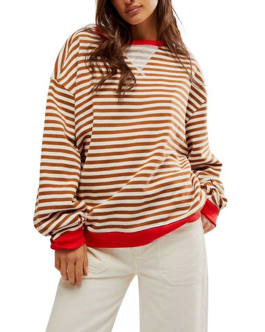 Free People Oversize Stripe Sweatshirt X-Small